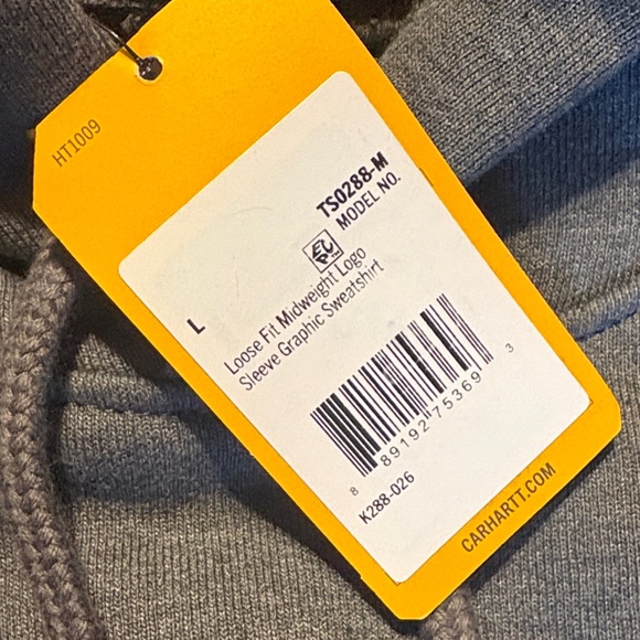 NWT Carhartt Charcoal Hoodie - Picture 3 of 5
